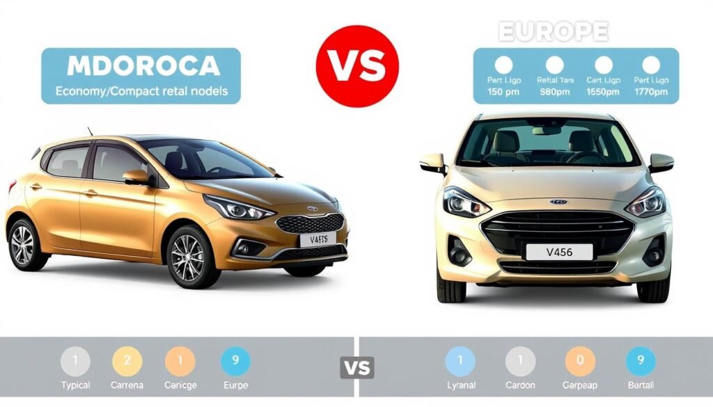 Comparaison des véhicules populaires pour louer une voiture au Maroc et en Europe