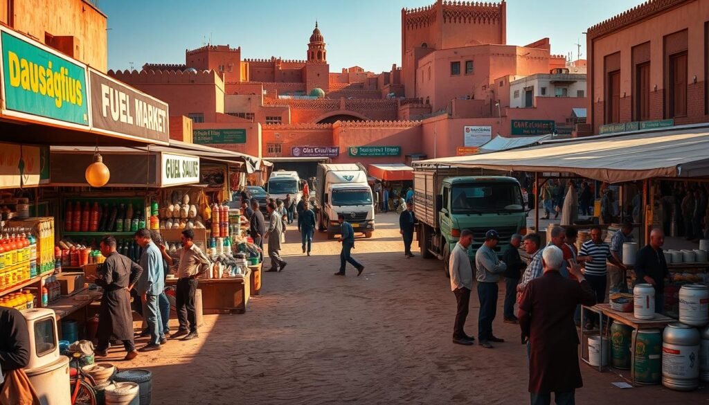 marché du carburant à Marrakech
